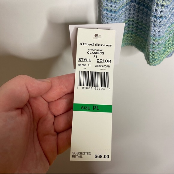 Alfred Dunner Marled Striped Open Front Cardigan PL NWT - Picture 7 of 12